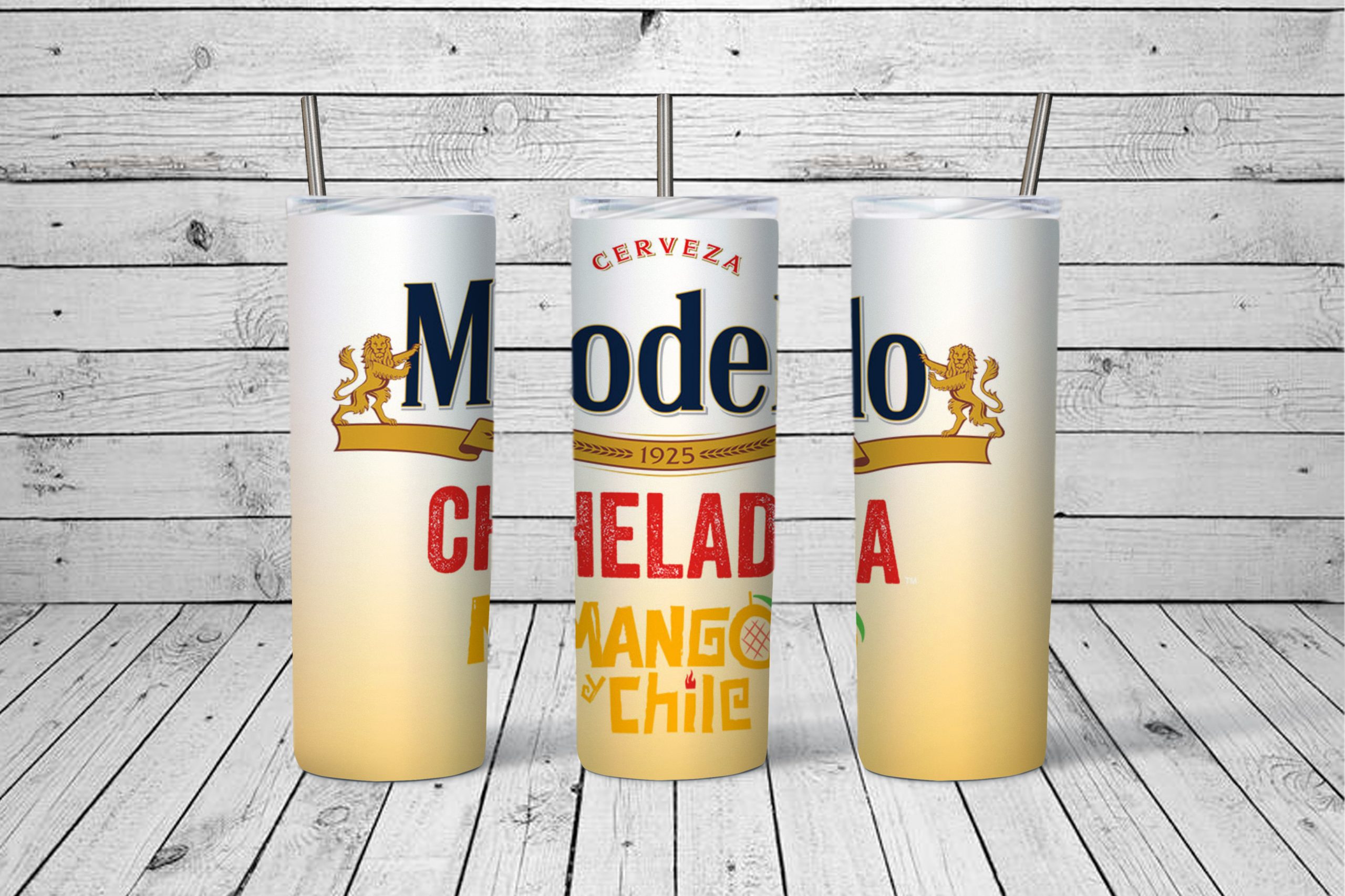 Modelo Chelada Mango y Chile design for 20 oz skinny tumbler