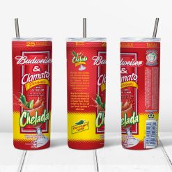 Budweiser – Clamato Picante design for 20 oz skinny tumbler