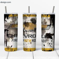 Chevrolet Car Brand Stained Style design for 20 oz Skinny Tumbler