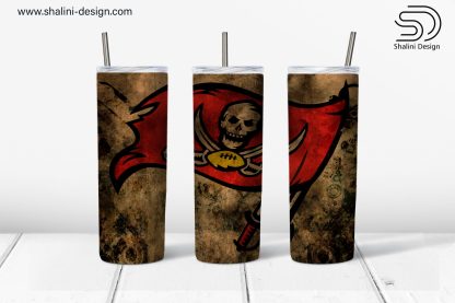 Tampa Bay Buccaneers Grungy design for 20 oz skinny tumbler