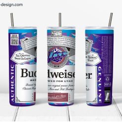 Budweiser Utah Jazz Design for 20oz Skinny Tumbler