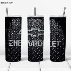 Black Diamond Plate Chevy Stained Design for 20 oz skinny tumbler