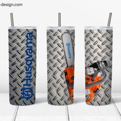 HUSQVARNA Aluminum Diamond Plate design for 20 oz Skinny Tumbler