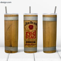 Jim Beam Red Stag Barel design for 20oz skinny tumbler