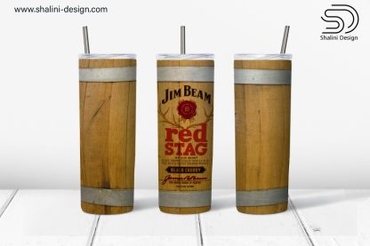Jim Beam Red Stag Barel design for 20oz skinny tumbler