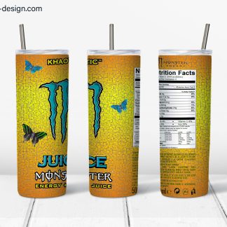 Monster Energy Juice Khaotic design for 20 oz Skinny Tumbler