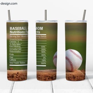 Costum Baseball design for 20 oz skinny tumbler