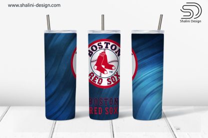 Boston Red Sox Blue Wave design for 20 oz skinny tumbler