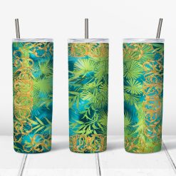 Green Versace design for 20 oz skinny tumbler
