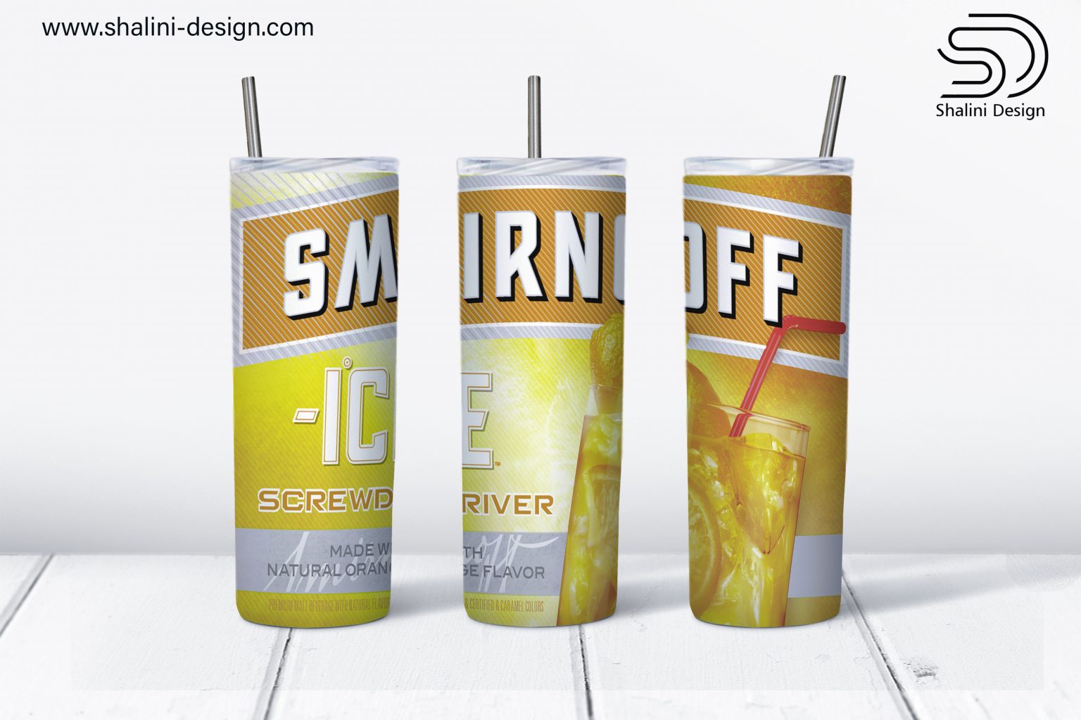 Smirnoff Ice Screwdriver design for 20 oz Skinny Tumbler Shalini