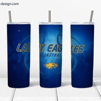 Lady Eagles Basketball Blue design for 20oz skinny tumbler