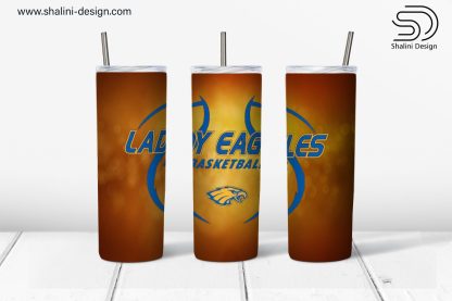 Lady Eagles Basketball Yellow design for 20oz skinny tumbler