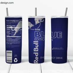 Red Bull Blue Edition design for 20oz skinny tumbler