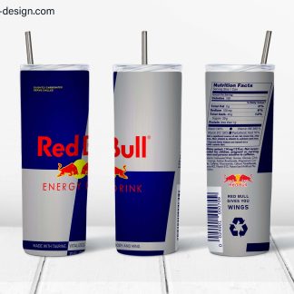 Red Bull Design for 20 oz Silver Tumbler