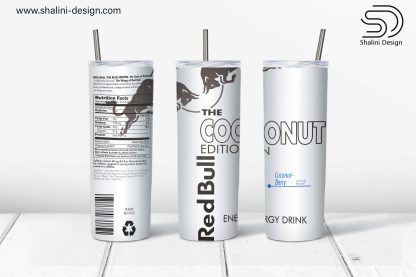 Red Bull Coconut Edition design for 20oz skinny tumbler