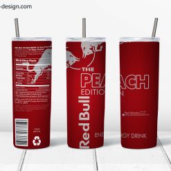 Red Bull Peach Edition design for 20oz skinny tumbler