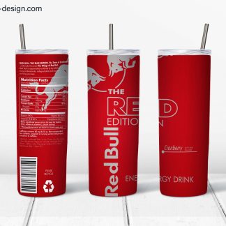 Red Bull Red Edition design for 20oz skinny tumbler