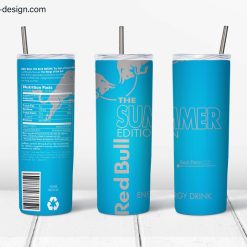 Red Bull Summer Blue Edition design for 20oz skinny tumbler