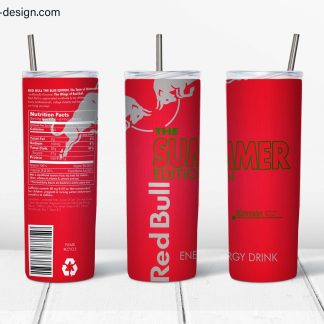 Red Bull Summer Blue Edition design for 20oz skinny tumbler