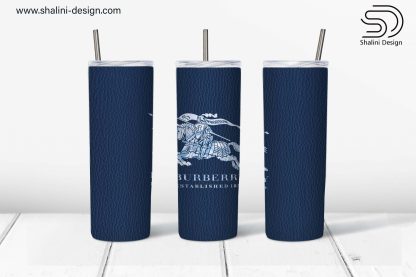 Blue Leather Burberry design for 20oz Tumbler