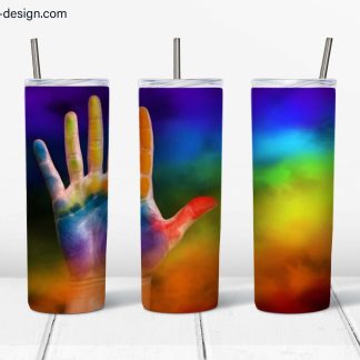 Colorful Hand design for 20oz tumbler