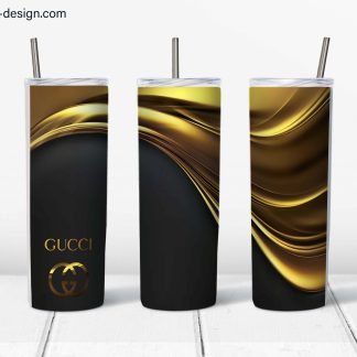 Gucci Black Golden Wave design for 20oz tumbler