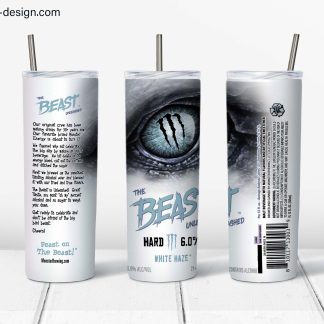 Monster Brewing The Beast Unleashed – White Haze design for 20 oz tumbler