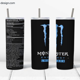 Monster Lo-Carb Energy Drink design for 20oz Tumbler