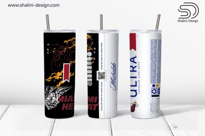 Michelob ULTRA Miami Heat NBA Special Edition 20oz tumbler design